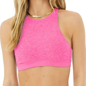 Alo Alosoft Iconic 90's Bra Neon Pink Heather Woman’s Large